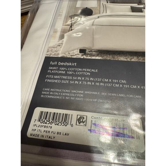 Hudson Park Italian Percale Full lavender Bedskirt 100% Cotton Exclusive - Picture 6 of 6